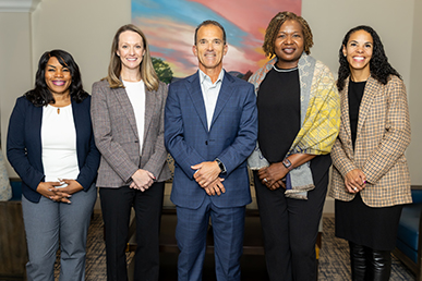 Sheila Marcellus, DNP, Courtney Wehr, Rich Fernandez, Eyiuche Okeke, MD and Shahrzad Slater, MD. Not pictured: Michelle Freeman